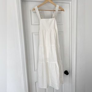 Crescent tiered midi dress